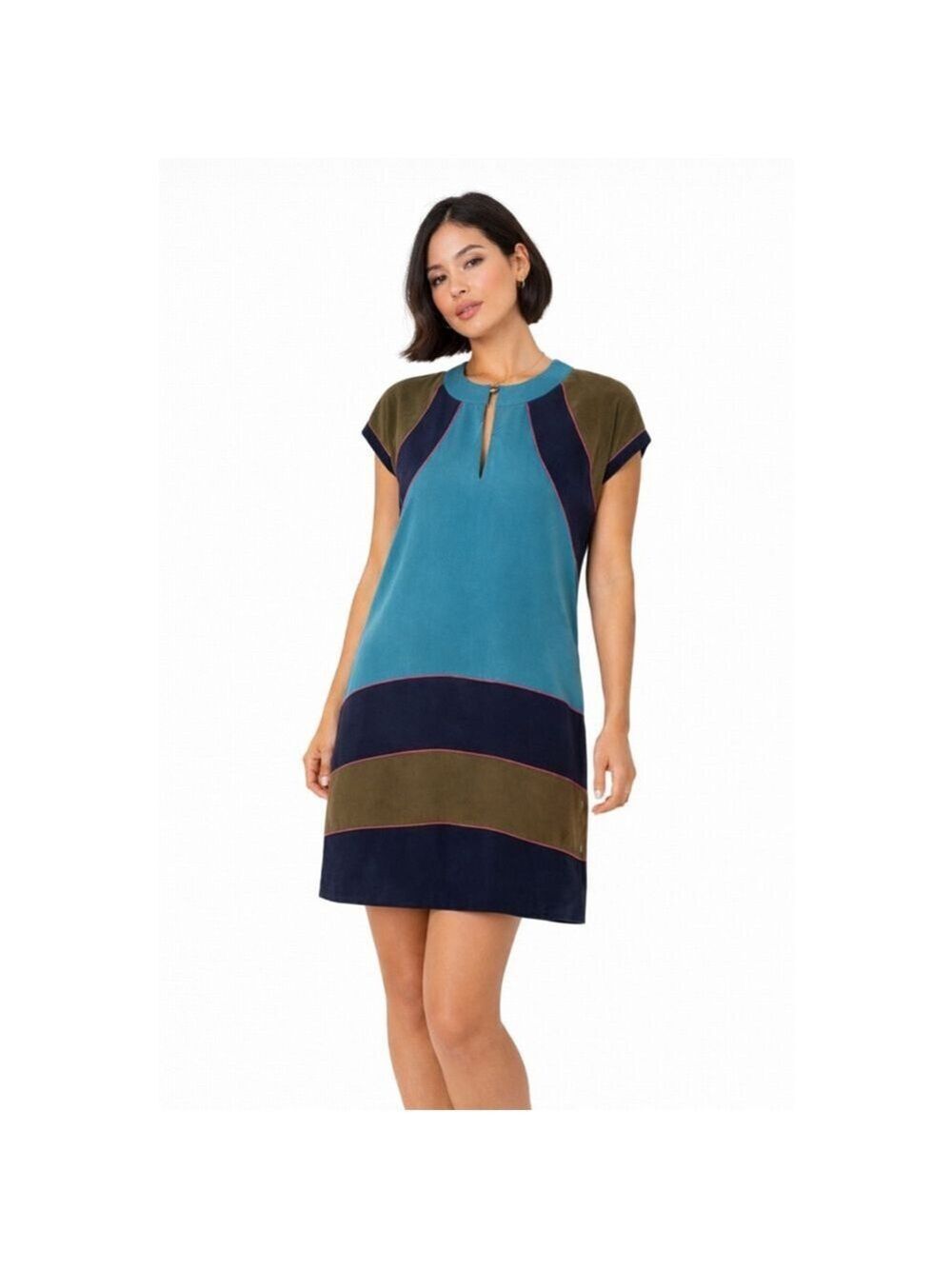SEE BY CHLOE 100% Silk Dress Colorblock Mini Dress NWT Made in Italy XS